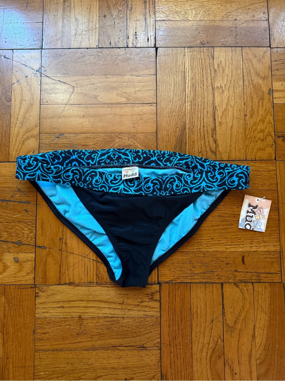 Y2K Mudd Women’s Black & Teal Bikini Bottom